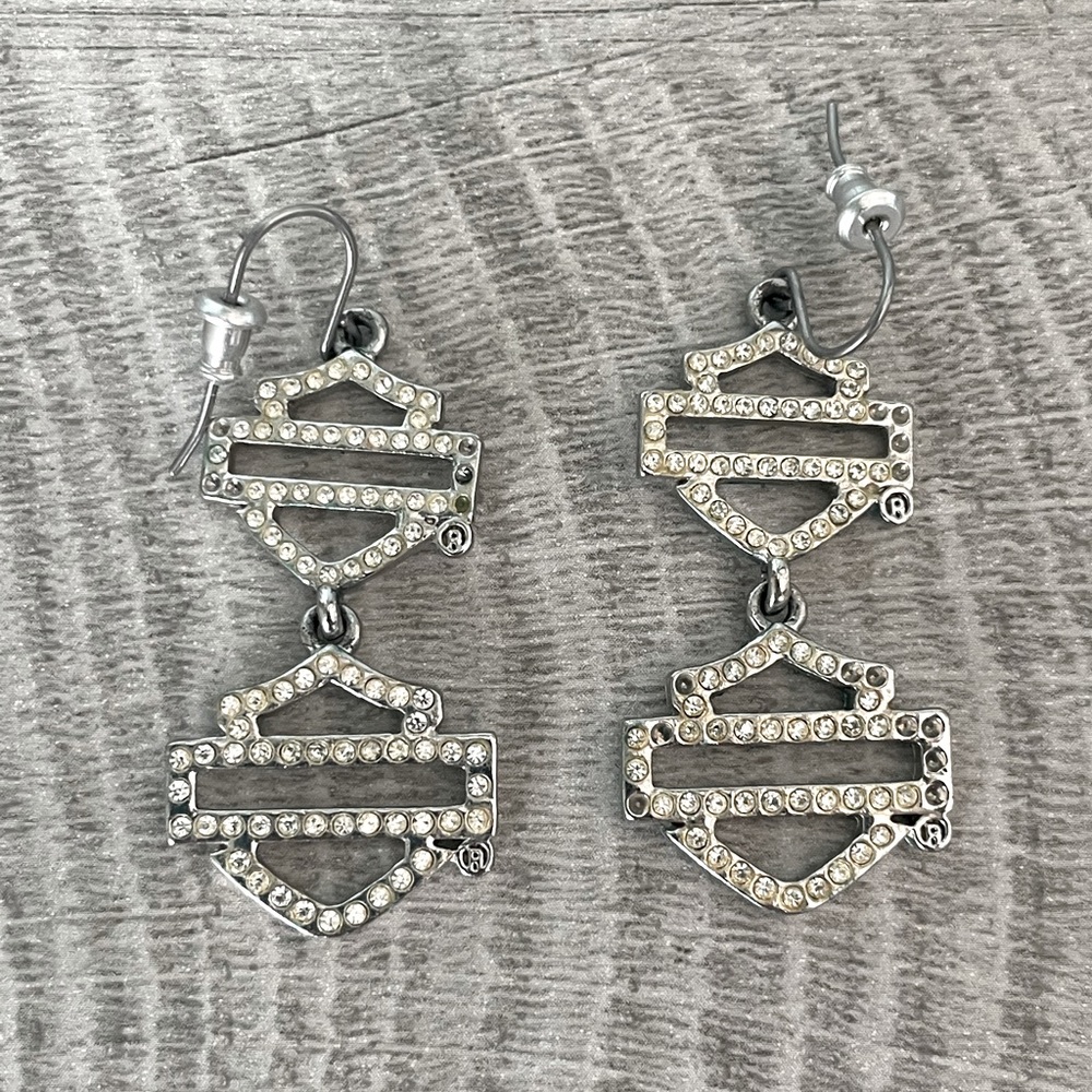 Harley Davidson rhinestone earrings